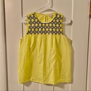 JCrew Tank Top, yellow and navy.